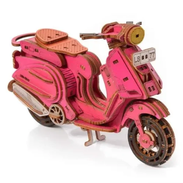 Little Story 3D drevená skladačka Sting Scooter ružový