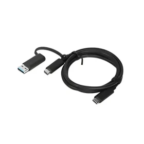 Lenovo Hybrid USB-C s USB-A kábel čierna / Kábel / 1x USB-C(M) / 1x USB-A(M) / 1 m / 100 W (4X90U90618)