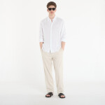 Kalhoty Calvin Klein Straight Linen Pull On Pant Oatmeal Melange M