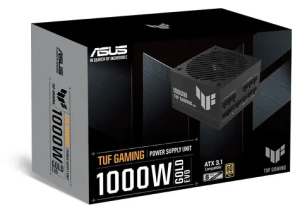 Asus TUF-GAMING-1000G-EVO čierna / Zdroj ATX / 1000W / 80 PLUS Gold / plne modulárny / ATX 3.1 (90YE00SE-B0NA00)
