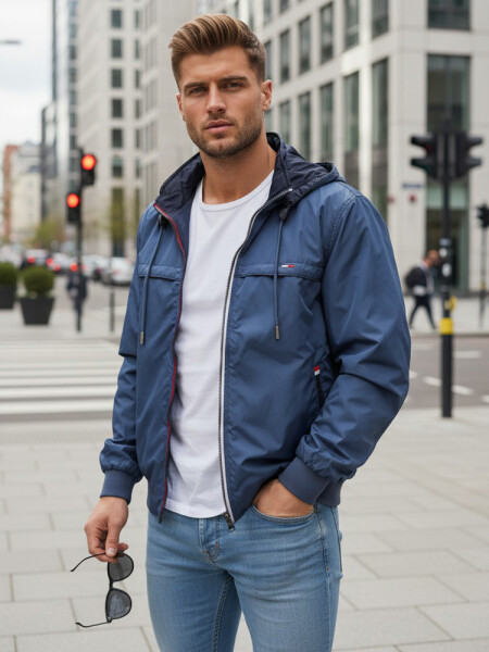 Pánska obojstranná prechodná bunda TX4984 - FashionStreet XL tmavě modrá