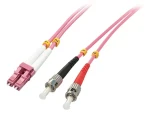 Lindy LWL Duplex růžová / Optický kabel / LC/ST / Multimode OM4 / 10 m / 50/125 µm (46354)