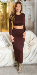 Sexi dvojdielny set Koucla Maxi sukňa Crop-Shirt Einheitsgroesse