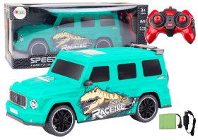 Mamido Diaľkovo ovládané auto RC s dinosaurom v mierke 1:10 zelené