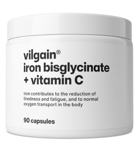 Vilgain Železo bisglycinát + Vitamín C – 90 kapsúl