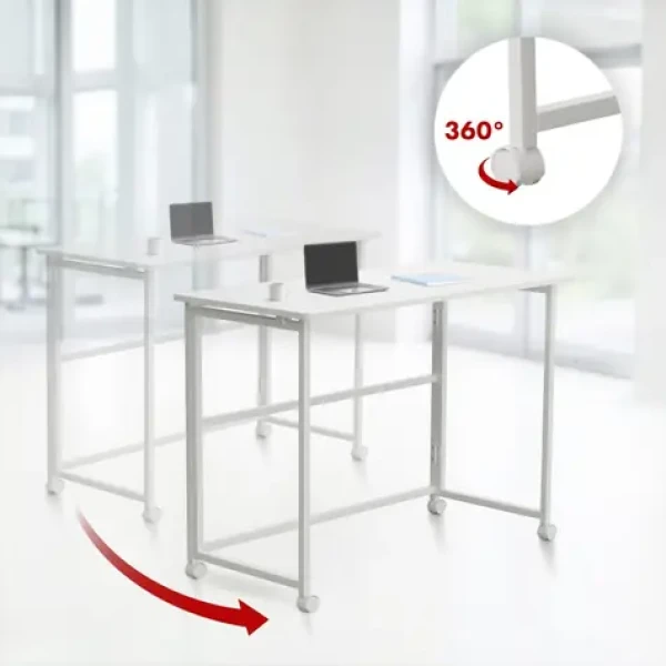 Pojazdný stolík MC-1250W biela / Stolík na kolieskach / doska 100x50 cm / nosnosť 50 kg (MC-1250 W)
