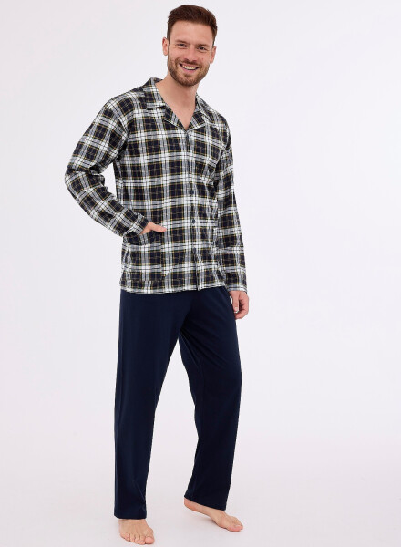 Cornette pyžamo 114/73 long/r 3XL-5XL pánske bez zipsu grafit 3xl