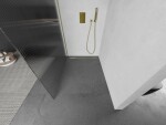 MEXEN/S - Kioto Sprchová zástena WALK-IN 120 x 200, prúžky 8 mm, zlatá kartáčovaná 800-120-101-55-09