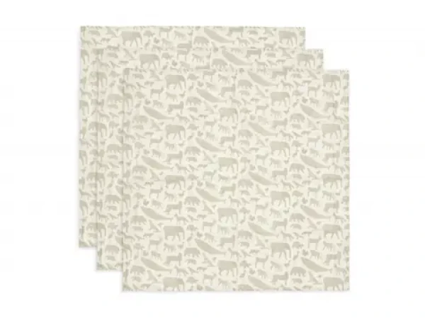 Jollein Plienky 70x70 cm Animals Olive Green 3 ks (535-851-67043)