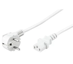 MicroConnect Sieťový napájací kábel Schuko 90° uhol - C13 3M biela (PE010430W)