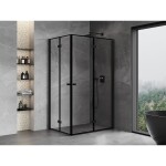 MEXEN/S - Mist-F Duo sprchovací kút skladacie dvere pravá 75 x 95, čierna okraj, čierna 8A6-075L-095P-70-70