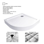 Mereo Sprchová vanička R550, 80x80x14 cm, SMC, biela, vrátane nožičiek a sifónu CV11H