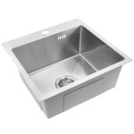 REA REA - Oceľový drez Leo 40 BRUSH NICKEL s kuchynskou batériou KPL-96000