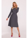 S413 Šaty s mašľami - sivé EU XL