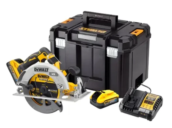 DeWalt Aku kotúčová píla POWERSTACK / Aku kotúčová píla / 18V / kotúč 190mm / 2x 5.0Ah / nabíjačka / kufor (DCS573H2T)