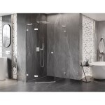 MEXEN/S - Lunar L sprchový kút päťboký krídlový ľavá 80 x 100, transparent, biela 831L-080L-100P-20-00-L