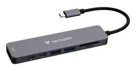 Verbatim USB-C Essentials Multiport Hub sivá / Dokovacia stanica / 7 portov / HDMI 4K / 2x USB-A / 2x USB-C / SD+microSD (32158)