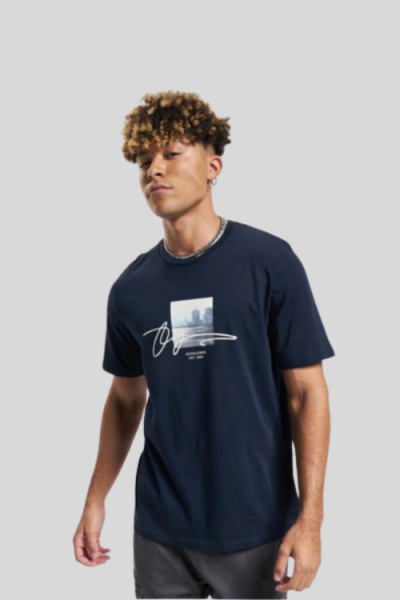 Jack & Jones JORJOSHUA pánske tričko modré