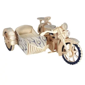 Woodcraft CONSTRUCTION Kit 3D puzzle Motorka trojkolka Sajdkára