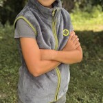 Detská kožušinová vesta so stojačikom, Pidilidi, PD1140-09, sivá - 110 | 5let