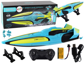 Mamido Motorový čln s efektmi na diaľkové ovládanie RC tyrkysová žltá