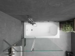 MEXEN/S - Vega obdĺžniková vaňa 150 x 70 cm s panelom + vaňová zástena 120, transparent, chróm 550115070X9412110100