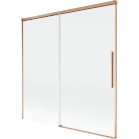 MEXEN/S - Rox vaňová zástena 2-krídlová posuvná 160 x 150, transparent, meď kartáčovaná 8C9-160-001-65-00