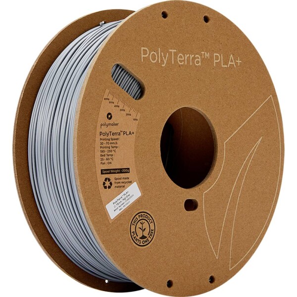 Polymaker PM70947 Regular vlákno pre 3D tlačiarne PLA+ Nižší obsah plastov, Vysoká tuhosť 1.75 mm 1000 g sivá PolyTerra™ 1 ks; PM70947