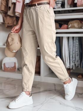 Dámske chinos nohavice s opaskom RELCIX lUY2585 béžová - FashionStreet L