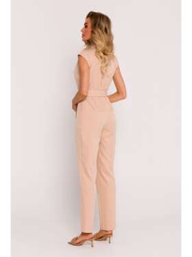 Dámsky overal s asymetrickým vzorom M780 Beige - MOE S-36 béžová
