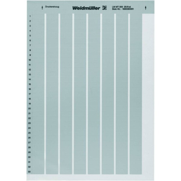 Weidmüller 1975160000 LM MT300 105X105 SI tlačiareň pre popisovacie systém Druh montáže: nalepenie Potlačiteľná plocha: 105 x 105 mm strieborná Počet markerov:; 1975160000