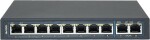 AVIZIO Niezarządzalny Prepínač (switch) 10xRJ45 - 8 portów RJ45 PoE+ 100Mb/s + 2 porty RJ45 Uplink 1Gb/s (budżet mocy 96W) AVIZIO