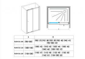H K - Flexi B2 110 posuvné sprchové dvere rozmer 100-110 FLEXIB2110