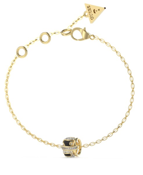 Guess Slušivý pozlátený náramok s kryštálmi Fabulous Me JUBB05192JWYGBK 18,5 cm