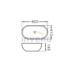 INVENA - Umývadlo na dosku TEJA 60 cm, čierna mat CE-09-005-C