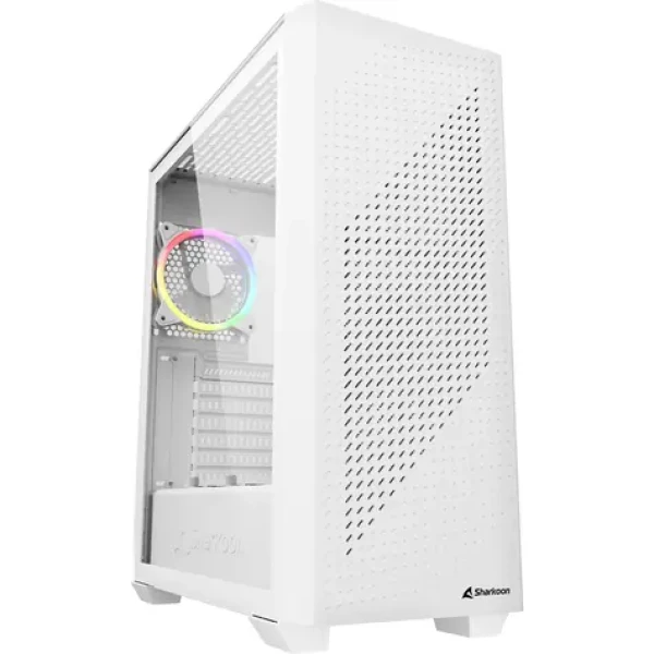 Sharkoon VS9 RGB biela / ATX / 2x USB 3.0 / 1x USB-C / 3x 120mm / bez zdroja / priehľadná bočnica (4044951039128)