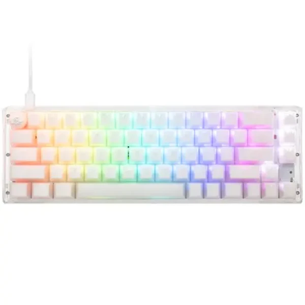 Ducky One 3 Aura Kailh Jellyfish Y biela / herná klávesnica / podsvietená / mechanická / drôtová USB-C / US (DKON2167ST-FUSPDAWWWWK1)