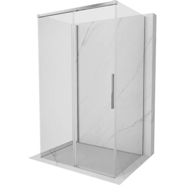 MEXEN/S - Rox-3S sprchovací kút 3 stenný, posuvný 155 x 80, transparent, chróm 8C2-155-080-01-00-3S