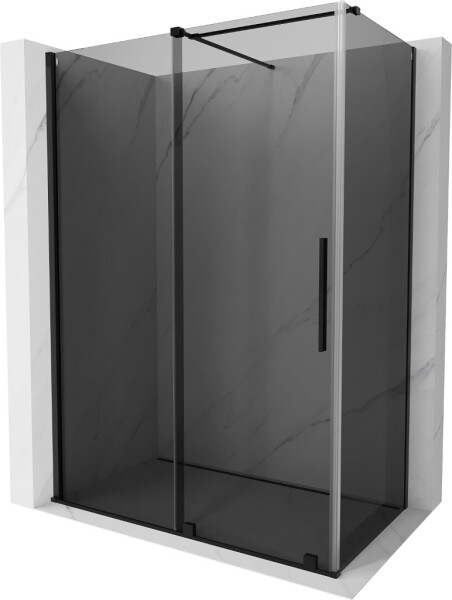 MEXEN/S - Velár sprchovací kút, posuvné dvere 150 x 90, grafit, čierna 871-150-090-41-70