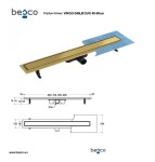BESCO - Odtokový žľab VIRGO DUO GOLD - Rozmer A - 90 cm ZLOL90VG