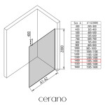 CERANO - Sprchová zástena Walk-in Onyx Top Round Ľ/P - 8 mm - okrúhla vzpera - čierna matná, bronzové sklo - 140x200 CER-689020