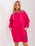 Fuchsiové oversize mikinové šaty L / XL