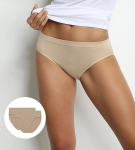 Dámske bezšvové nohavičky 2 ks DIM SEAMLESS MAXI BRIEF 2x - DIM - nude L