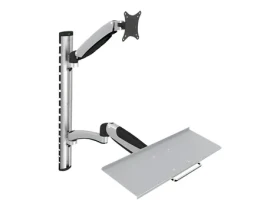 Digitus nástenný držiak monitora a klávesnica strieborná / Držiak / VESA 75x75, 100x100 / do 27" / nosnosť 6 kg (DA-90354)