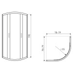 KERRA - Sprchovací kút bez vaničky Soho 80 (čierny) 5907548118721