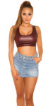 Sexy KouCla Crop Top Leatherlook red Einheitsgroesse