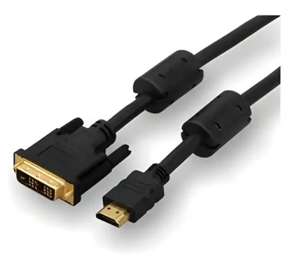 Logo DVI (18+1) M - HDMI M 2m čierna / Video kábel / FullHD 60Hz / pozlátené konektory / tienený (25260)