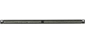 Lanview 0,5U 19" kefový organizér káblov čierna / Organizér káblov / kefový priechod / 482x12x22 mm (RAO205BL)