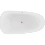 MEXEN/S - Giada voľne stojaca vaňa 170 x 90, biela lesk, sifón a prepad meď kartáčovaná 52741709000-65