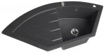 SAPHO SAPHO - Granitový zabudovateľný drez rohový s odkvapom 114x57,5cm, čierny GR1934